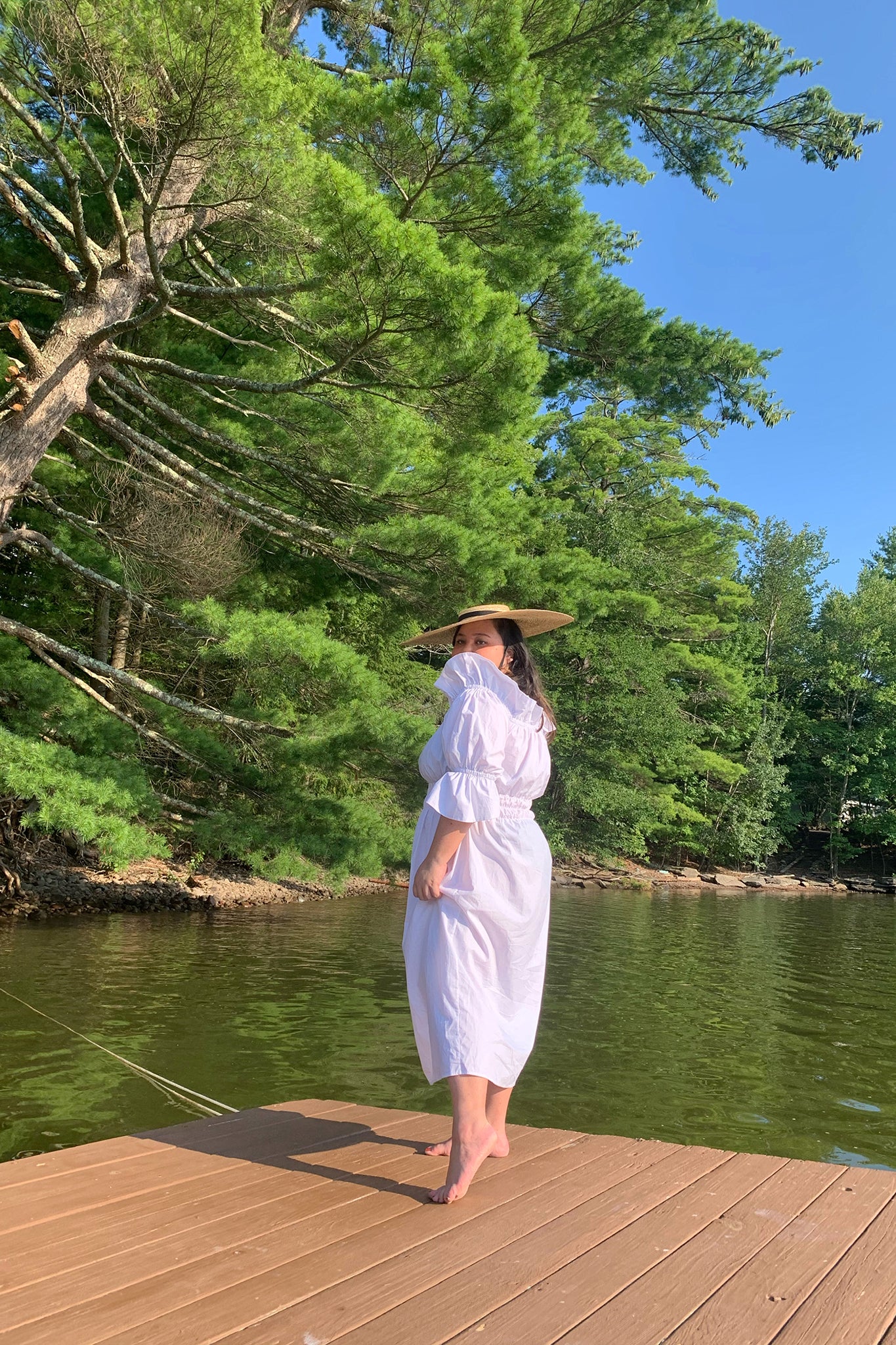 Women's Summer White Cotton Dress