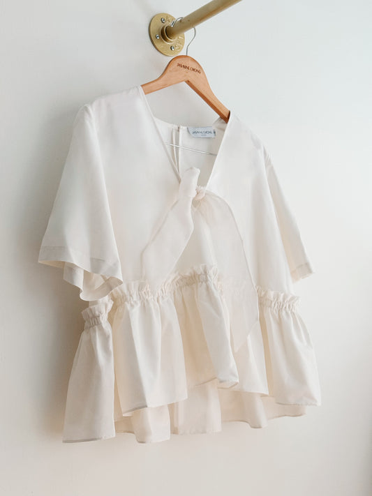 Mintje Ruffled Top in Silk Cotton Poplin