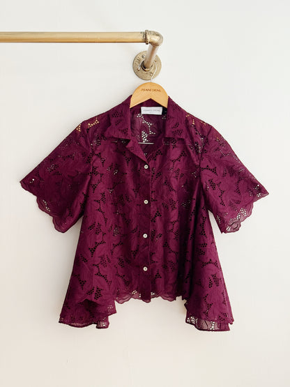 Emily Side Drape Shirt in Freesia Broderie Anglaise