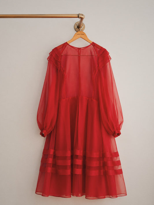 Joan Silk Organza Sheer Dress