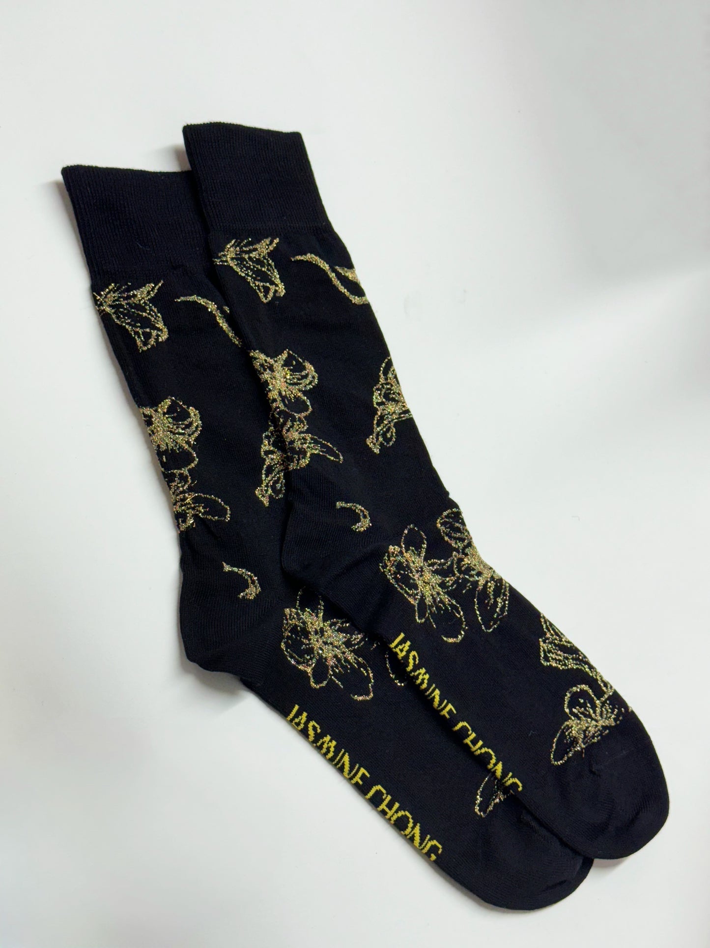 Orchid Metallic Gold Socks