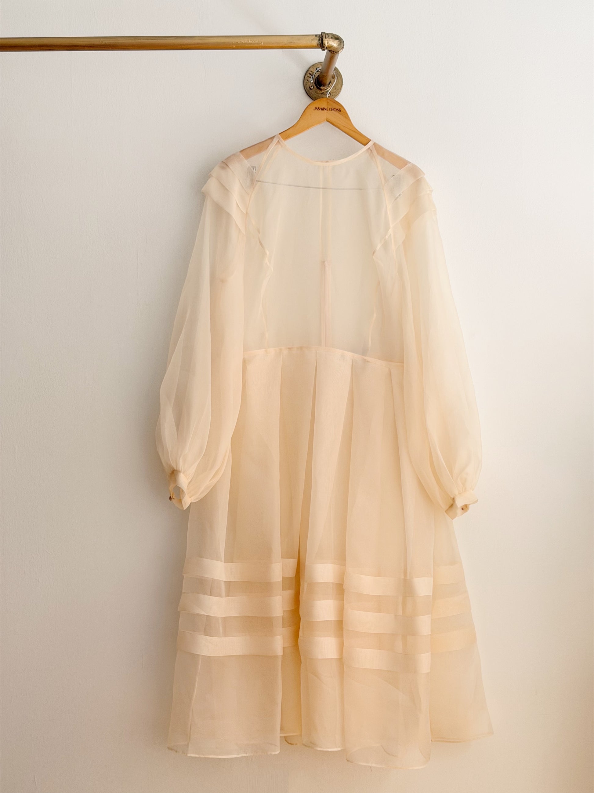sachin and babi light blue dress Midi Silk Organza Sheer Dress