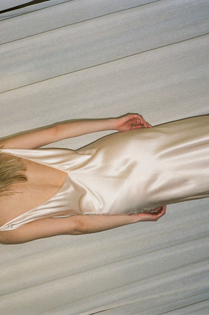 Theodora Midi Silk Bias Slip