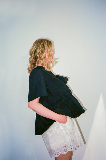 Mintje Ruffled Top in Silk Cotton Poplin