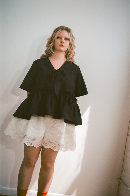 Mintje Ruffled Top in Silk Cotton Poplin