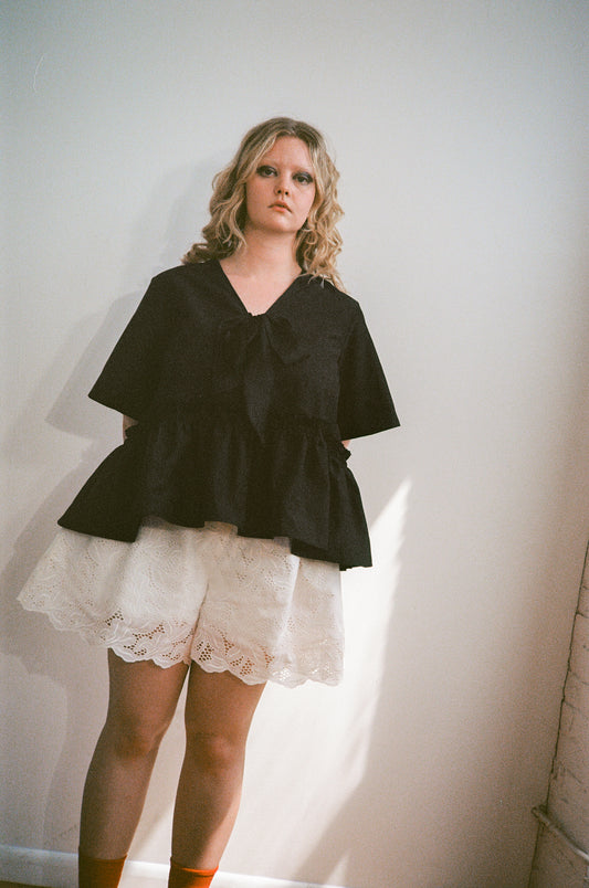 Mintje Ruffled Top in Silk Cotton Poplin