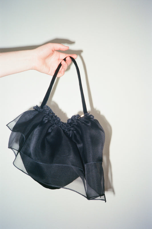 Nocturna Bag in Silk Velvet & Silk Organza