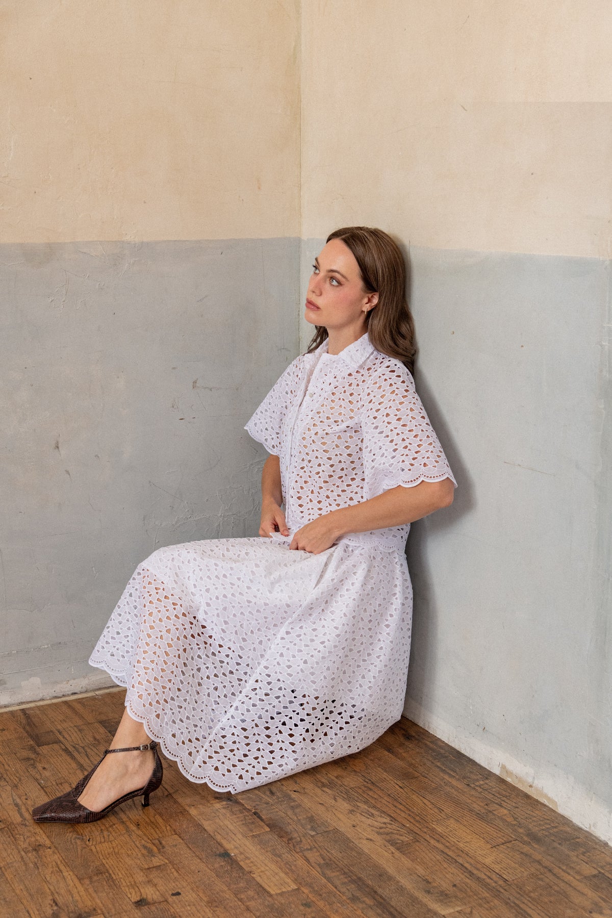 Paige Shirt in Fern Broderie