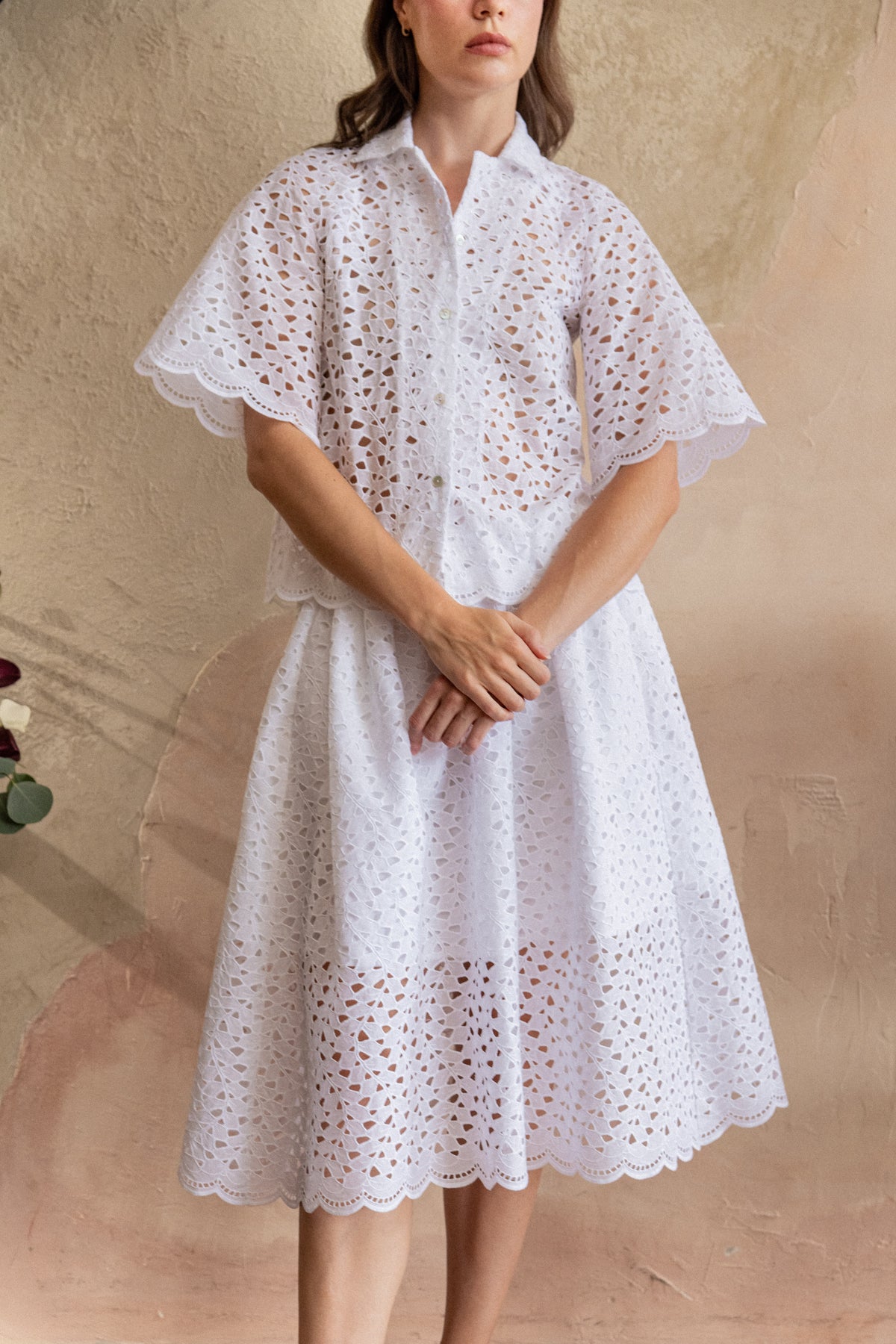 Paige Shirt in Fern Broderie