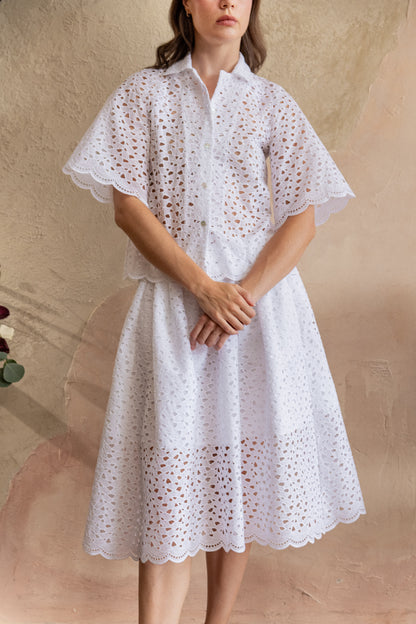 Paige Shirt in Fern Broderie
