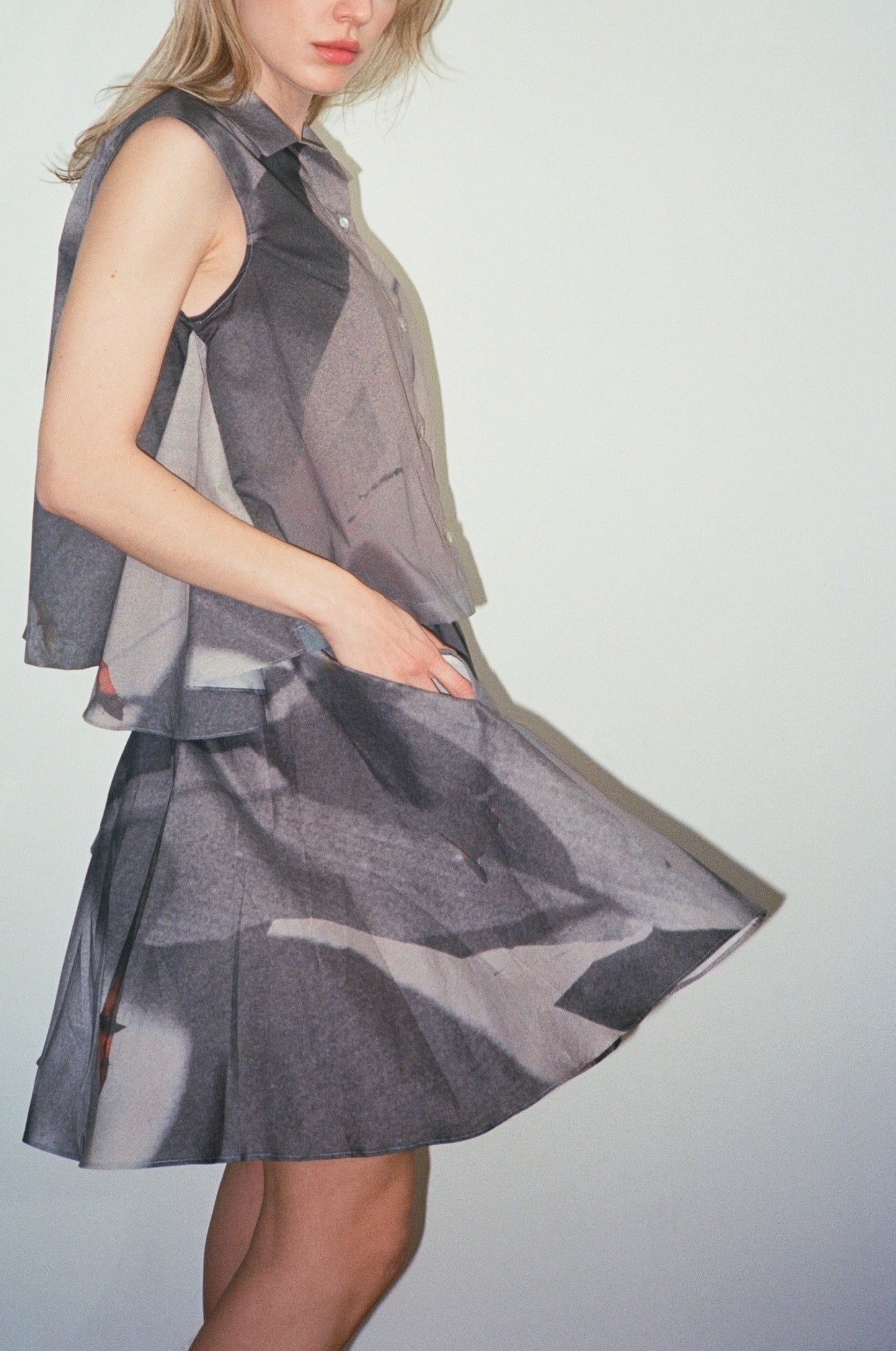 Satonda Shadow Side Drape Top