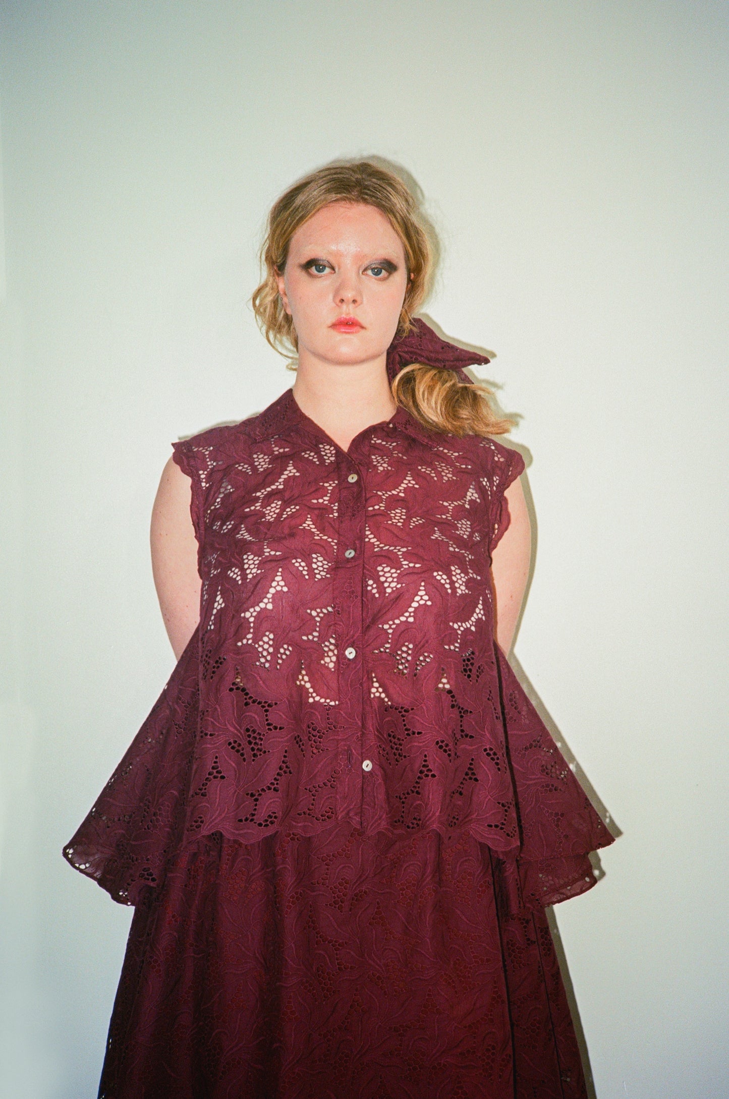 Sleeveless Amy Shirt in Freesia Broderie Anglaise