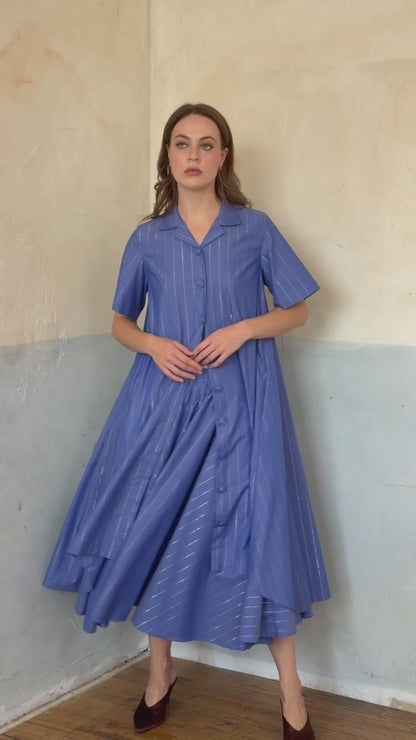 Bira Skirt in Cornflower Lurex
