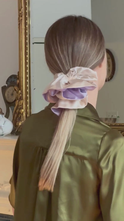 Anemone Two-Tone Silk Scrunchie