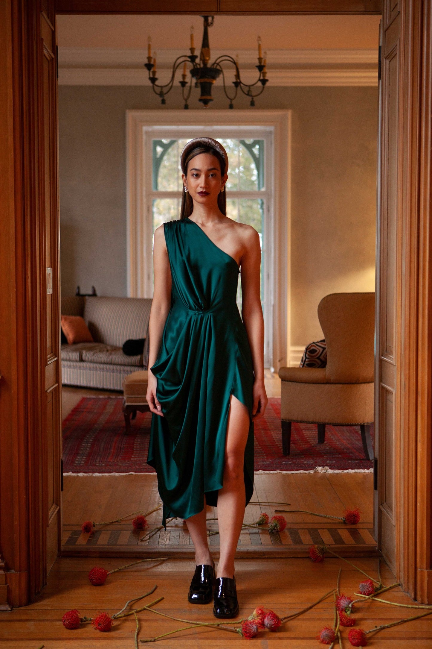 Persephone One Shoulder Draped Dress Jasmine Chong Persephone One Shoulder Draped Dress Jasmine Chong