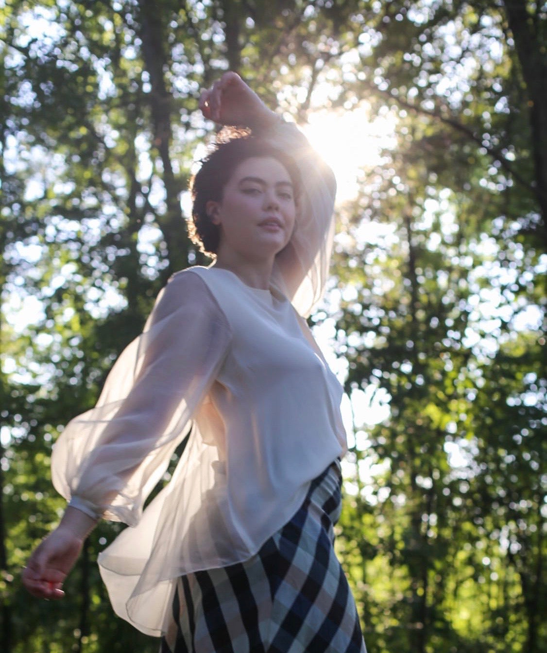 Designer blouse for women in silk organza 