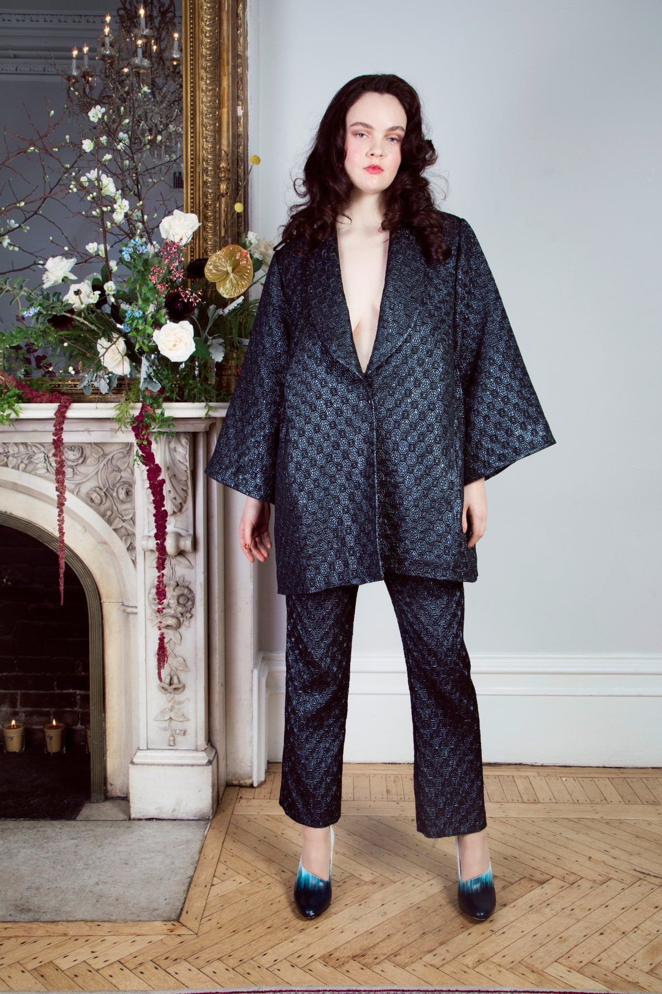 Women's Lamé Jacquard Coat
