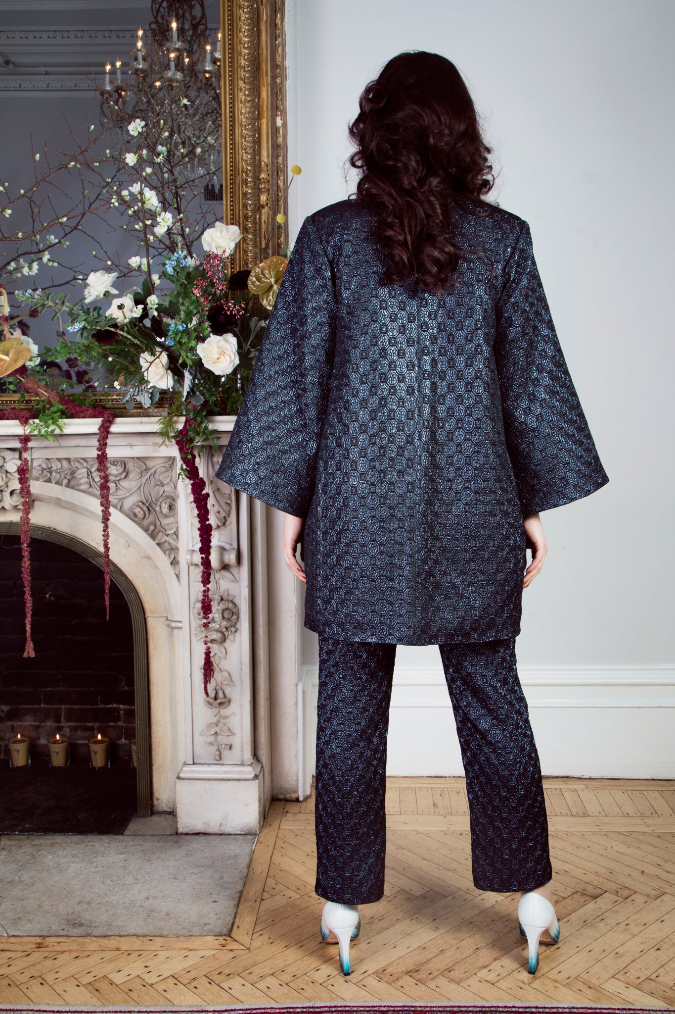Women's Lamé Jacquard Coat