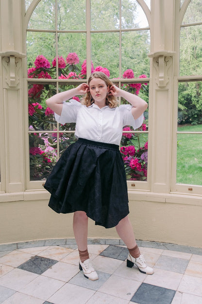 Nuits Draped Jacquard Skirt