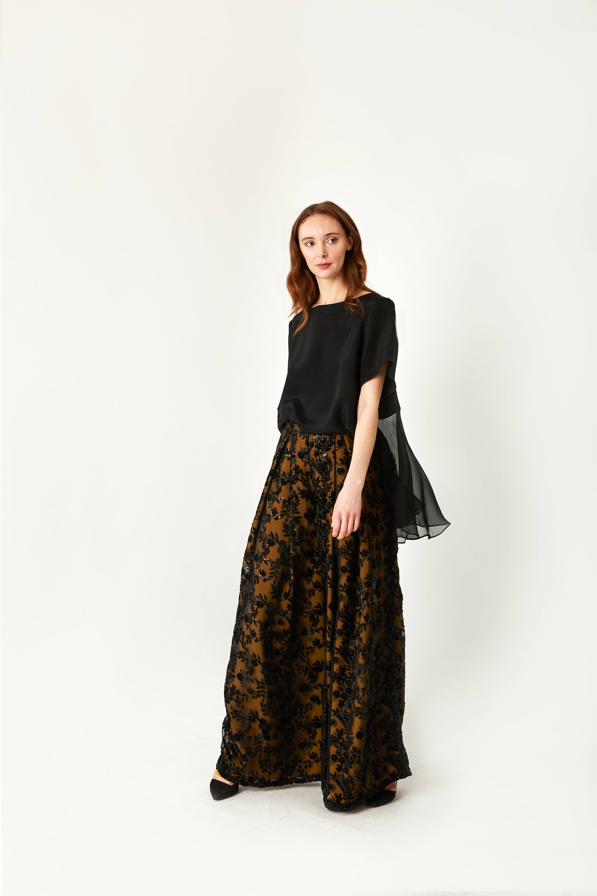 Structured women's silk top