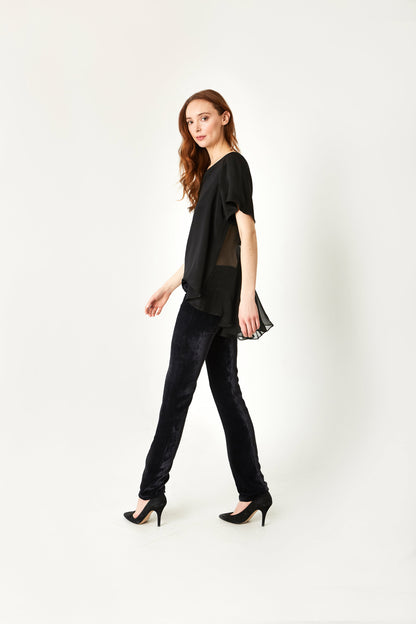 Structured women's silk top