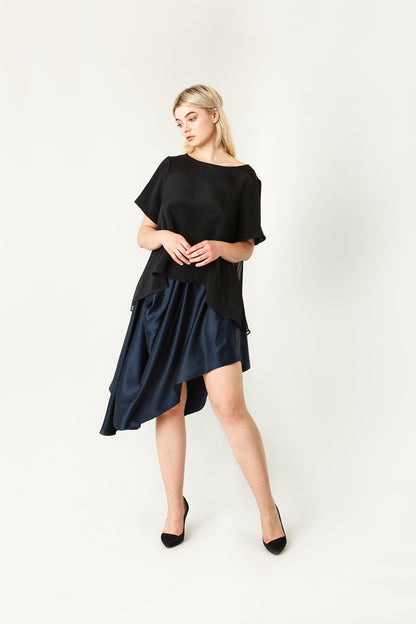 Structured women's silk top