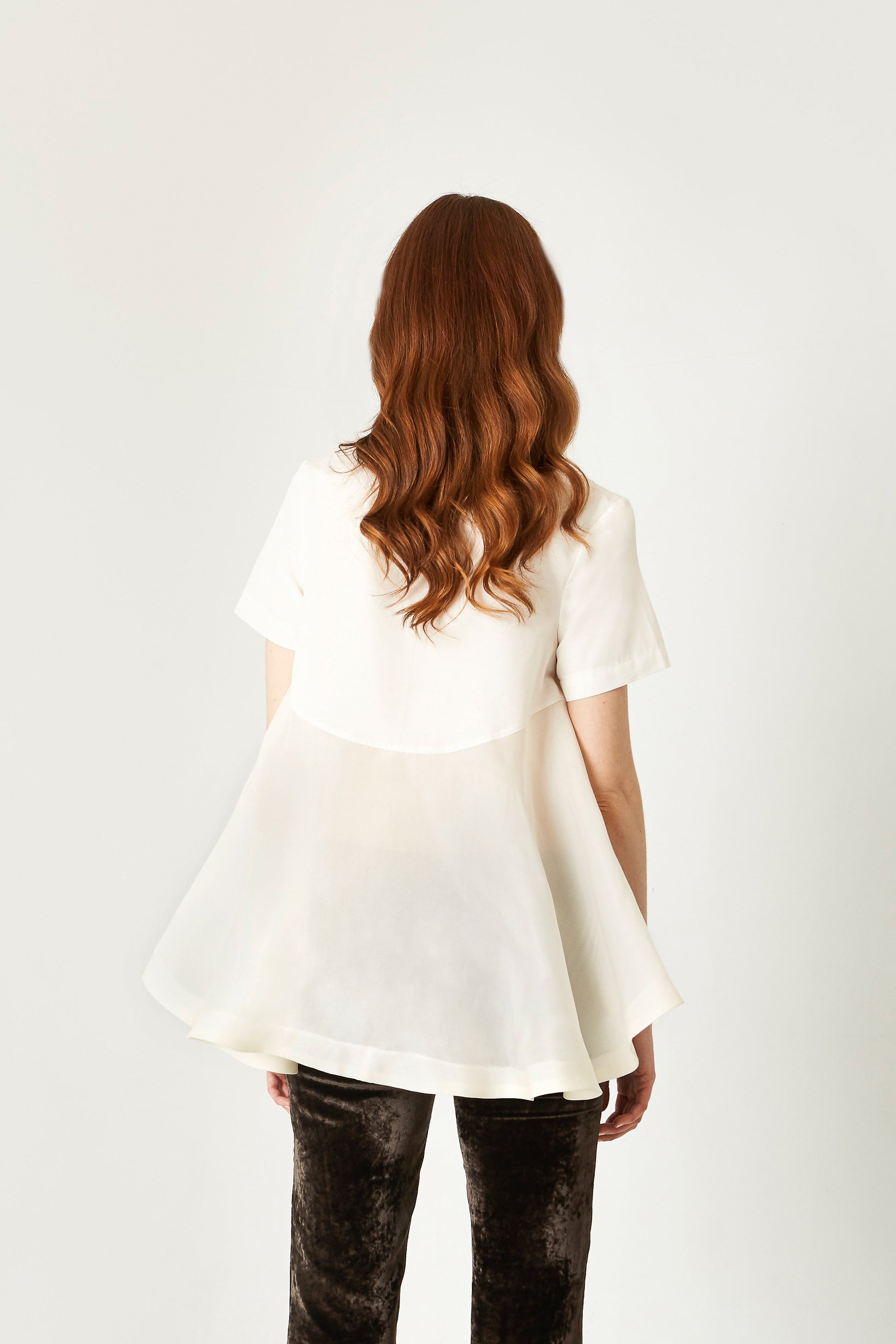 Structured women's silk top