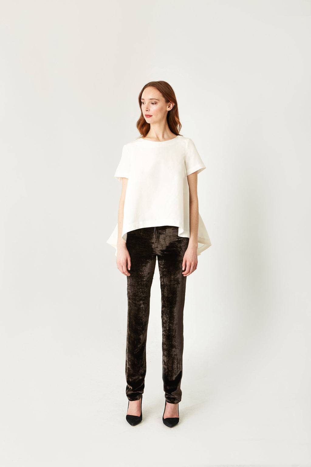 Structured women's silk top