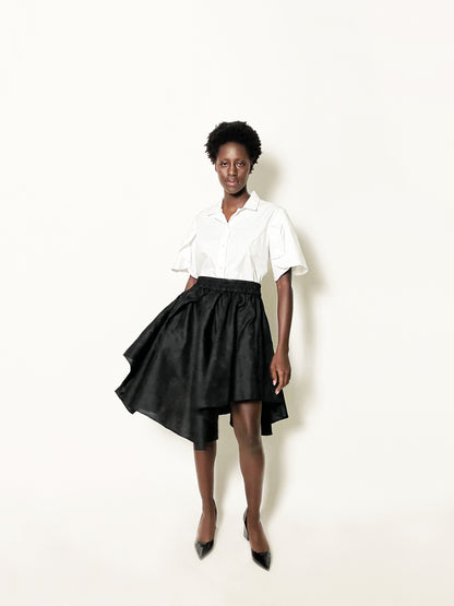 Nuits Draped Jacquard Skirt