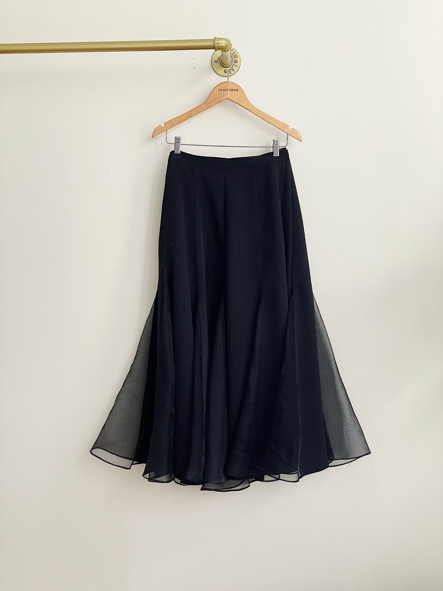Juli Fluted Silk Paneled Skirt