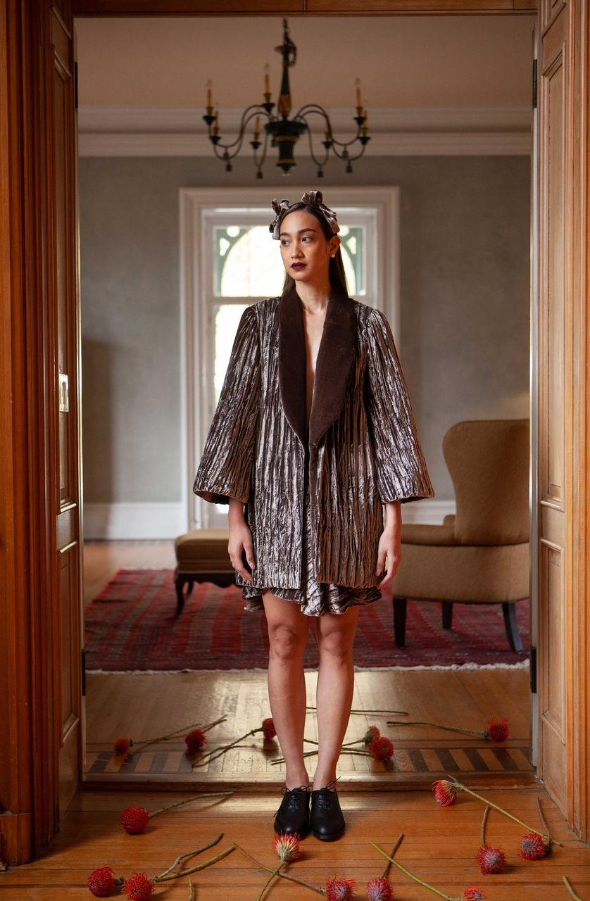 Angsana Jacket in Hand-pleated Crinkle Velvet