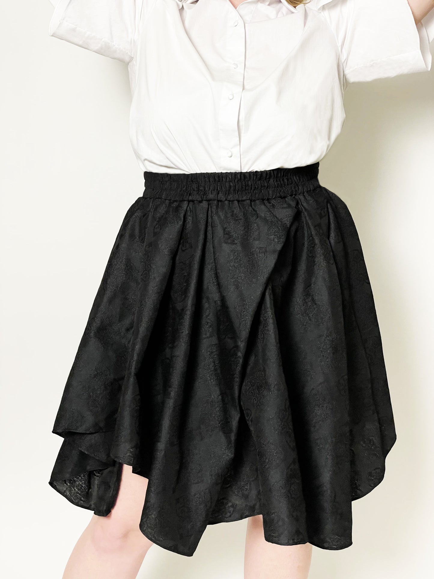 Nuits Draped Jacquard Skirt
